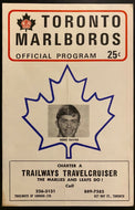 1970 Vintage OHA Hockey Program Toronto Marlboros Marlies v Peterborough Petes