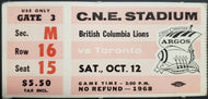 1968 C.N.E. Stadium British Columbia Lions vs Toronto Argonauts CFL Football