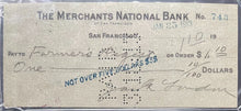 Load image into Gallery viewer, 1913 Jack London Autographed Cheque Signed White Fang Author PSA NM-MT 8

