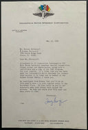 1991 Indianapolis Motor Speedway Stationary Letter President Tony George Vintage