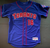 2002 Garth Iorg Game Used Jersey Toronto Blue Jays Worn MLB Baseball Majestic
