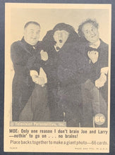 Load image into Gallery viewer, 1966 Fleer #66 Three Stooges Card Final Card in Set Television Personalities Inc
