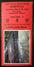 Load image into Gallery viewer, 1997 NCAA Final Four Semi Finals Ticket Arizona Kentucky N Carolina Minnesota
