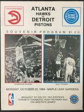 Load image into Gallery viewer, 1984 Maple Leaf Gardens NBA Program Tornados Host Atlanta Hawks Detroit Pistons
