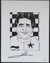 Load image into Gallery viewer, Mario Andretti Autographed Signed Caricature Print Racing NASCAR F1 JSA LOA
