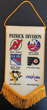 Load image into Gallery viewer, 1982/83 Official NHL Hockey Divisional Pennant Wall Hanger Banners x4 Full Set
