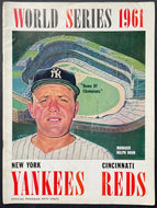 1961 New York Yankees vs. Cincinnati Reds World Series Program MLB Baseball VTG