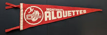 Load image into Gallery viewer, 1950s CFL Football Montreal Alouettes Full Size 25" Pennant With Tassels Vtntage

