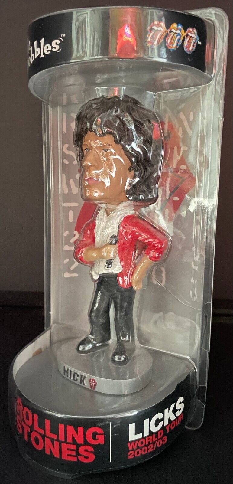 2002-03 Rolling Stones Mick Jagger Bobblehead Licks World Tour Bobble Dobbles