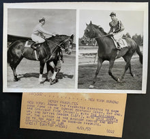 Load image into Gallery viewer, 1953 Vintage Thoroughbred Racing Type 1 Photo Native Dancer Straight Face LOA
