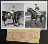 1953 Vintage Thoroughbred Racing Type 1 Photo Native Dancer Straight Face LOA