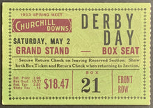 Load image into Gallery viewer, 1953 Kentucky Derby Admission Ticket Churchill Downs Dark Star Winning Horse
