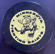 Minnesota Fighting Saints WHA Hockey Game Used Puck Biltrite Slug Made In Canada