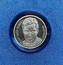 Load image into Gallery viewer, 1991 Star Trek 25th Anny Silver Coin Ltd Ed #2701 Captain Kirk Boxed Set + LOA
