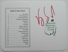 Load image into Gallery viewer, 1998 Masters Champion Vijay Singh Autographed Augusta National Club Scorecard
