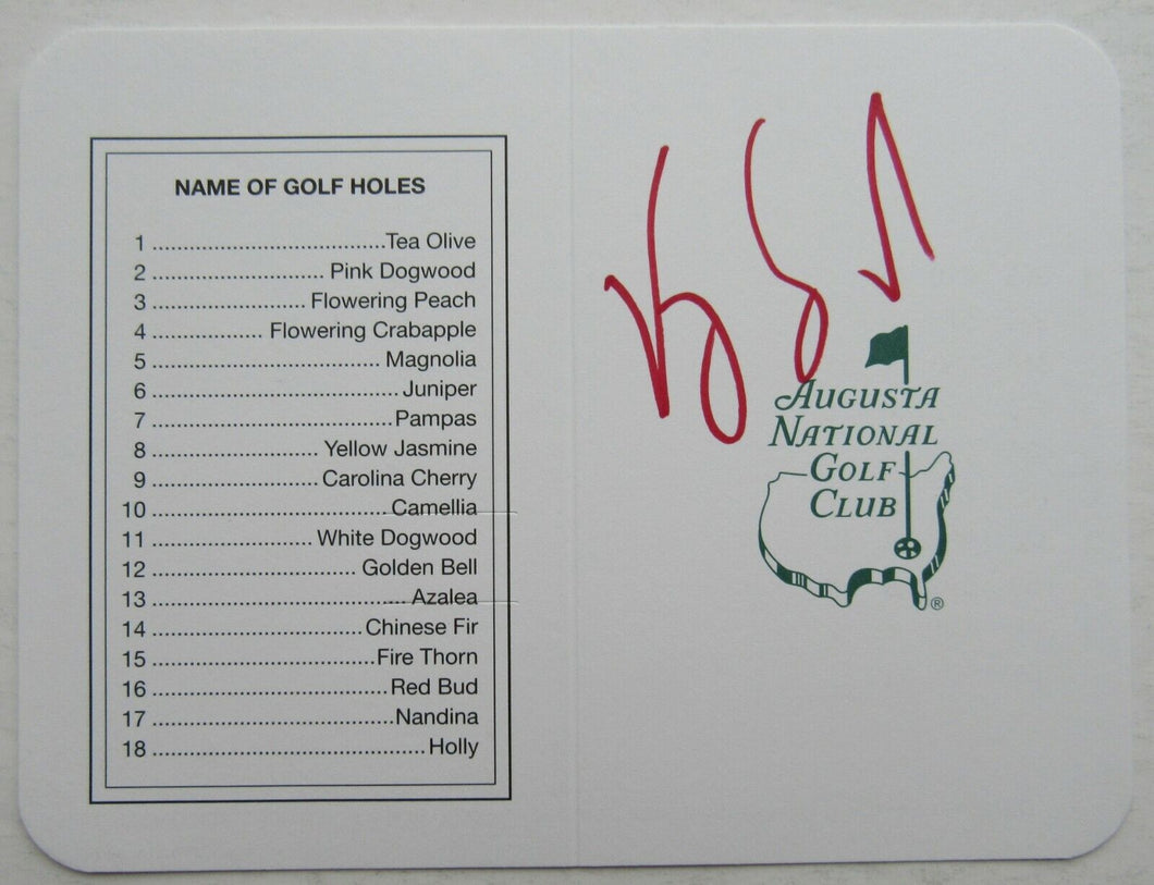 1998 Masters Champion Vijay Singh Autographed Augusta National Club Scorecard