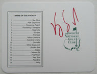 1998 Masters Champion Vijay Singh Autographed Augusta National Club Scorecard