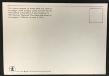 Load image into Gallery viewer, 1984 Summer Olympics Post Card USA Los Angeles California Stamp Robert Peak Art
