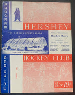 1942-43 Pittsburgh Hornets @ Hershey Bears AHL Hockey Program Vintage NHL
