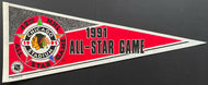 1991 NHL All Star Game Pennant Chicago Stadium Full Size Vintage Hockey