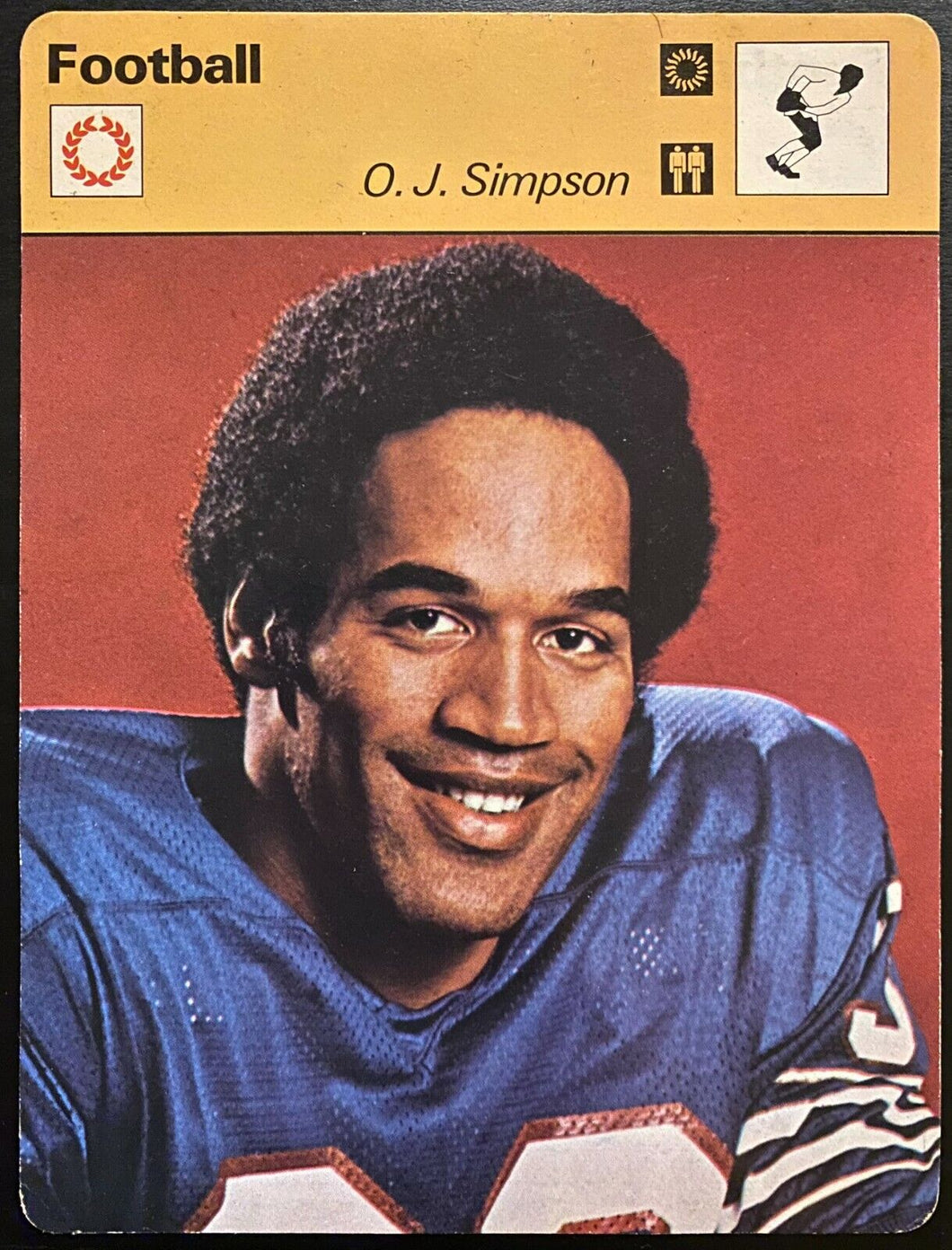 1977 NFL Football Editions Rencontre Lausanne Card Buffalo Bills OJ Simpson