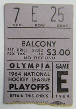 Load image into Gallery viewer, 1964 Olympia Stadium Stanley Cup Semi Finals Game 4 Ticket Toronto vs Red Wings
