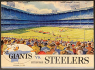 1959 NFL Program Yankee Stadium Pittsburgh Steelers New York Giants Unscored