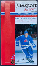 Load image into Gallery viewer, c 1980s Pro-Sport Facsimile Autograph Quartz Watch Backing Cards NHL Hockey VTG
