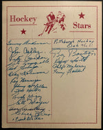 1950-51 Signed AHL Player Sheet Horton + Armstrong in Minors Autographed NHL HOF