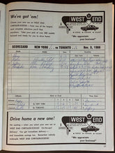 Load image into Gallery viewer, 1966 Maple Leaf Gardens Toronto NHL Program Leafs vs NY Rangers Allan Stanley
