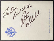 1970's Pete Mahovlich Autographed Hockey Hall Of Fame Cut Signed Album Page