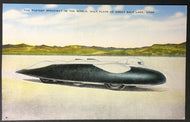 1939 Salt Flats Racing Postcard Salt Lake Utah Fastest Speedway Historical Rare