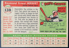 Load image into Gallery viewer, 1955 Topps Baseball #138 Ray Herbert Detroit Tigers Vintage MLB Card
