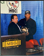 1987 Mike Tyson Vintage Photo Receiving Award Signed by Photographer