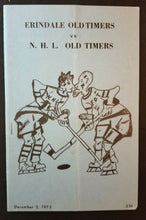 Load image into Gallery viewer, 1973 NHL Oldtimers Hockey Game Program NHL vs Erindale HOFERS Vintage
