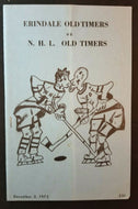 1973 NHL Oldtimers Hockey Game Program NHL vs Erindale HOFERS Vintage