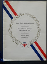 Load image into Gallery viewer, 1961 US Olympic Association Quadrennial Dinner Program John F. Kennedy Historic
