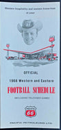 1968 CFL Football Schedule Rare Pacific 66 Petroleums Advertising LTD Vintage