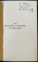 Load image into Gallery viewer, 1919 The Province Of Ontario In The War Autographed J. Castell Hopkins Book
