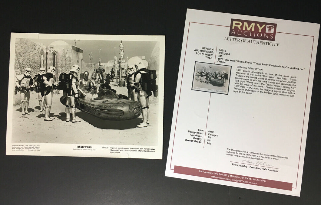 1977 Star Wars Studio Photo Storm Troopers Obi-Wan Kenobi Classic Mind Control