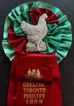 Load image into Gallery viewer, 1916 Greater Toronto Poultry Show Ribbon + Pinback Best Wyandotte Hen In Show
