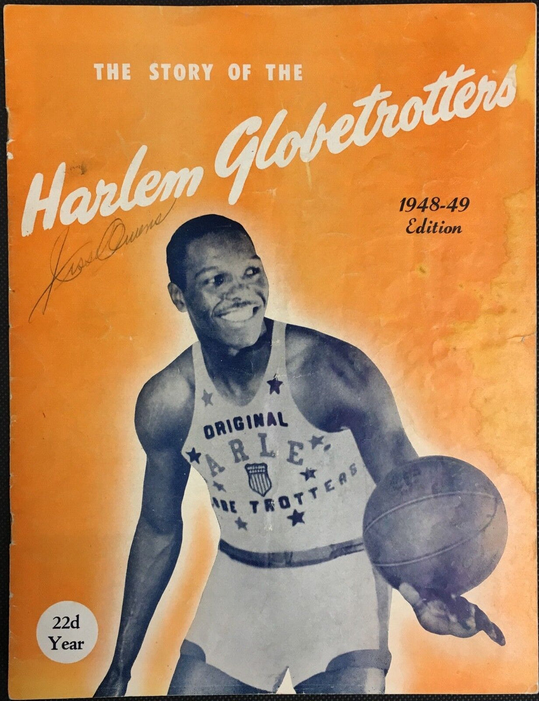 Jesse Owens Autographed Story of Harlem Globetrotters 1948-49 PSA DNA Authentic