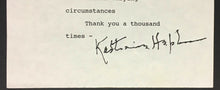 Load image into Gallery viewer, 1990 Katharine Hepburn Actress Typed Signed Note Personal Letterhead JSA LOA
