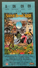 Load image into Gallery viewer, 1998 Super Bowl XXXII Ticket Denver Broncos + Elway Upset Green Bay Packers NFL
