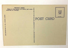 Load image into Gallery viewer, 1940's Chicago Arena Postcard Home Of Famous Ice Shows And Water Carnivals
