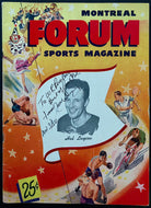 1950 Montreal Forum Program Canadiens Hockey Jack Dempsey Signed Cover Boxing