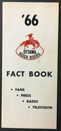 1966 Ottawa Rough Riders CFL Media Press Radio TV Football Guide Canada Sports