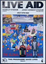 Load image into Gallery viewer, Live Aid Wembley Stadium Ticket Stub + Program Queen David Bowie Elton John VTG
