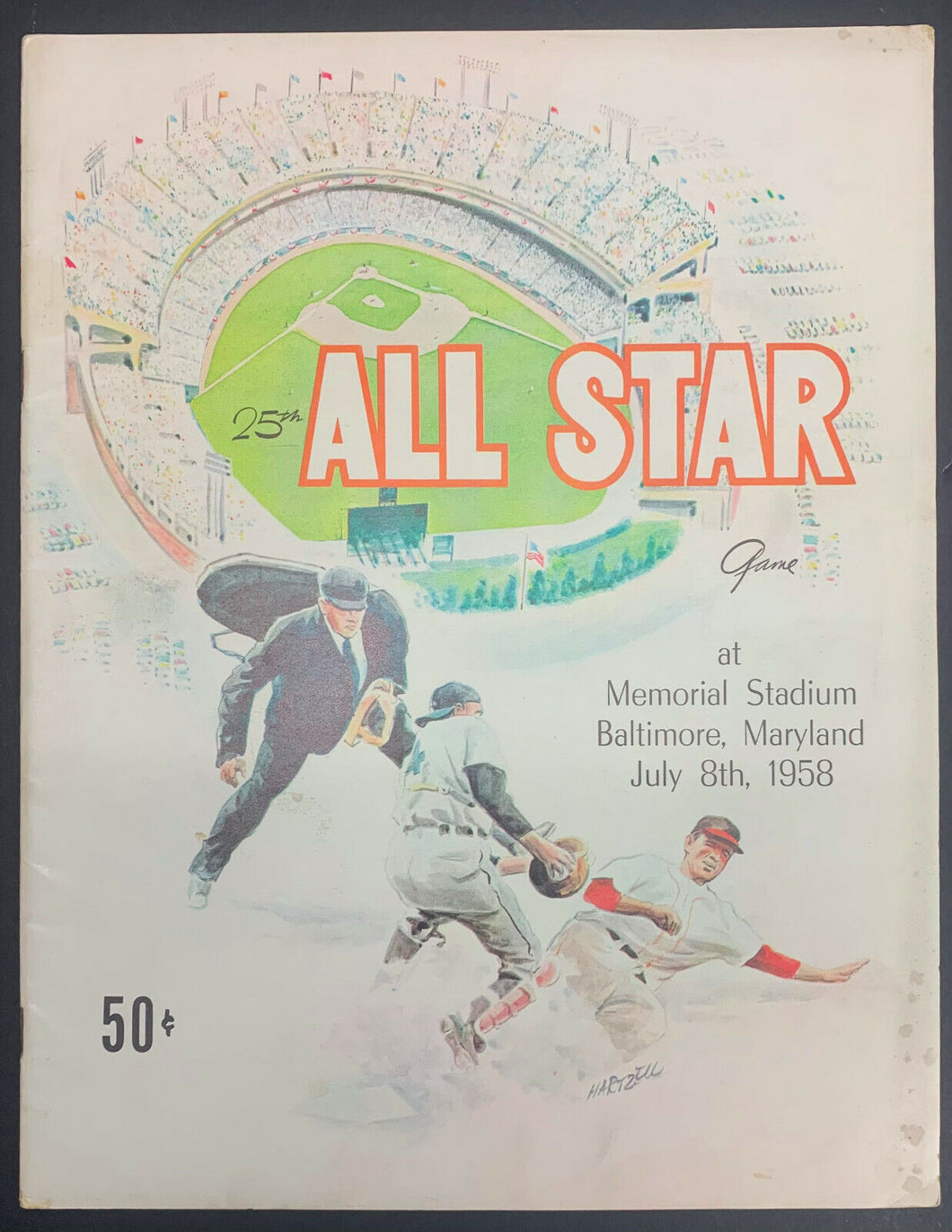 1958 MLB All Star Baseball Program Memorial Stadium Baltimore Orioles Maryland