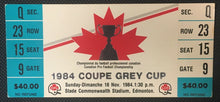 Load image into Gallery viewer, 1984 Grey Cup Ticket CFL Football Commonwealth Stadium Edmonton Eskimos Canada
